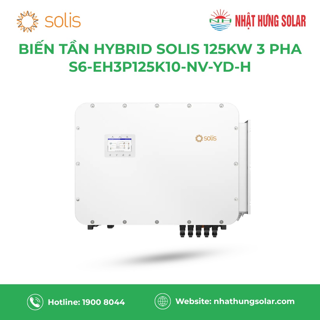 Biến tần hybrid Solis 125kW 3 pha áp cao (S6-EH3P125K10-NV-YD-H)