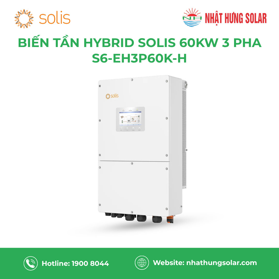 Biến tần hybrid Solis 60kW 3 pha áp cao (S6-EH3P60K-H)